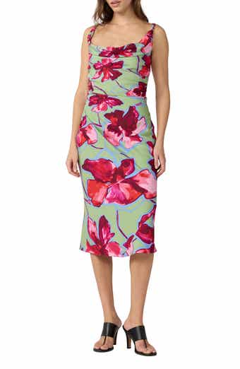 Delaney Floral Cowl Neck Midi Dress