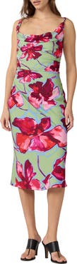 Diane von Furstenberg Delaney Floral Cowl Neck Midi Dress