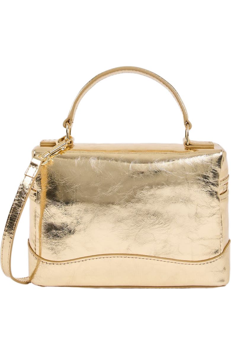 SANDRO Tangolino metallic leather bag, Alternate, color, Gold