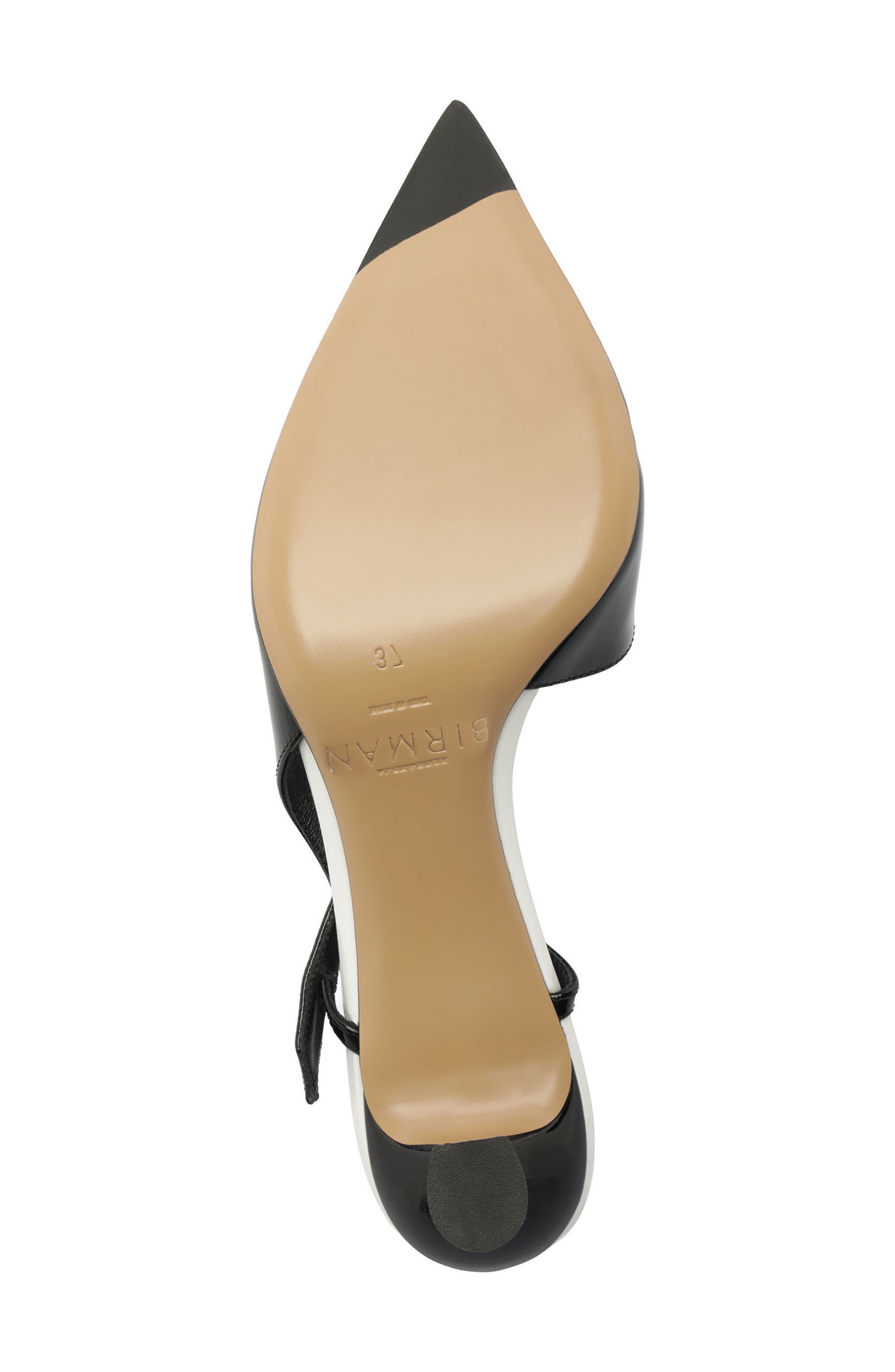 Tita Wrap Leather Cap Toe Slingback Pump, Alternate, color, BLACK/ WHITE