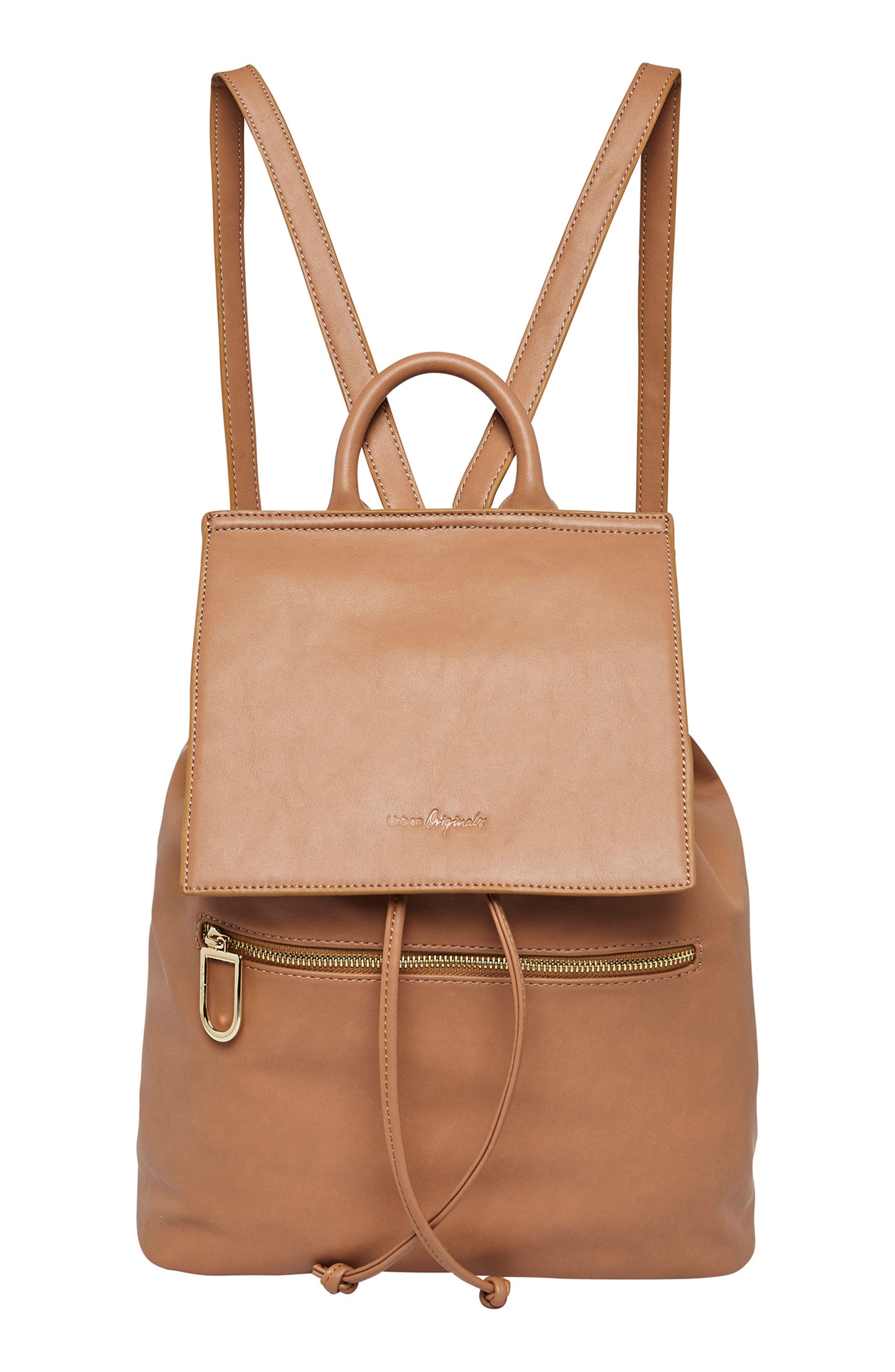 Vegan Leather Hide And Seek Backpack, Main, color, NUDE