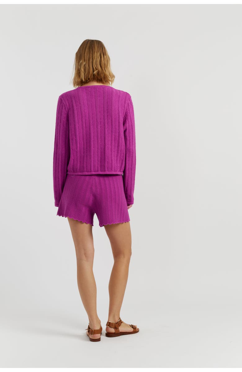 Chinti & Parker Cotton Crochet Shorts, Alternate, color, Magenta