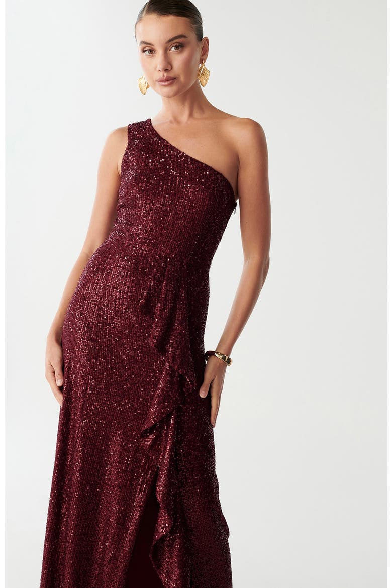 Catia Dress, Alternate, color, Burgundy Sequin