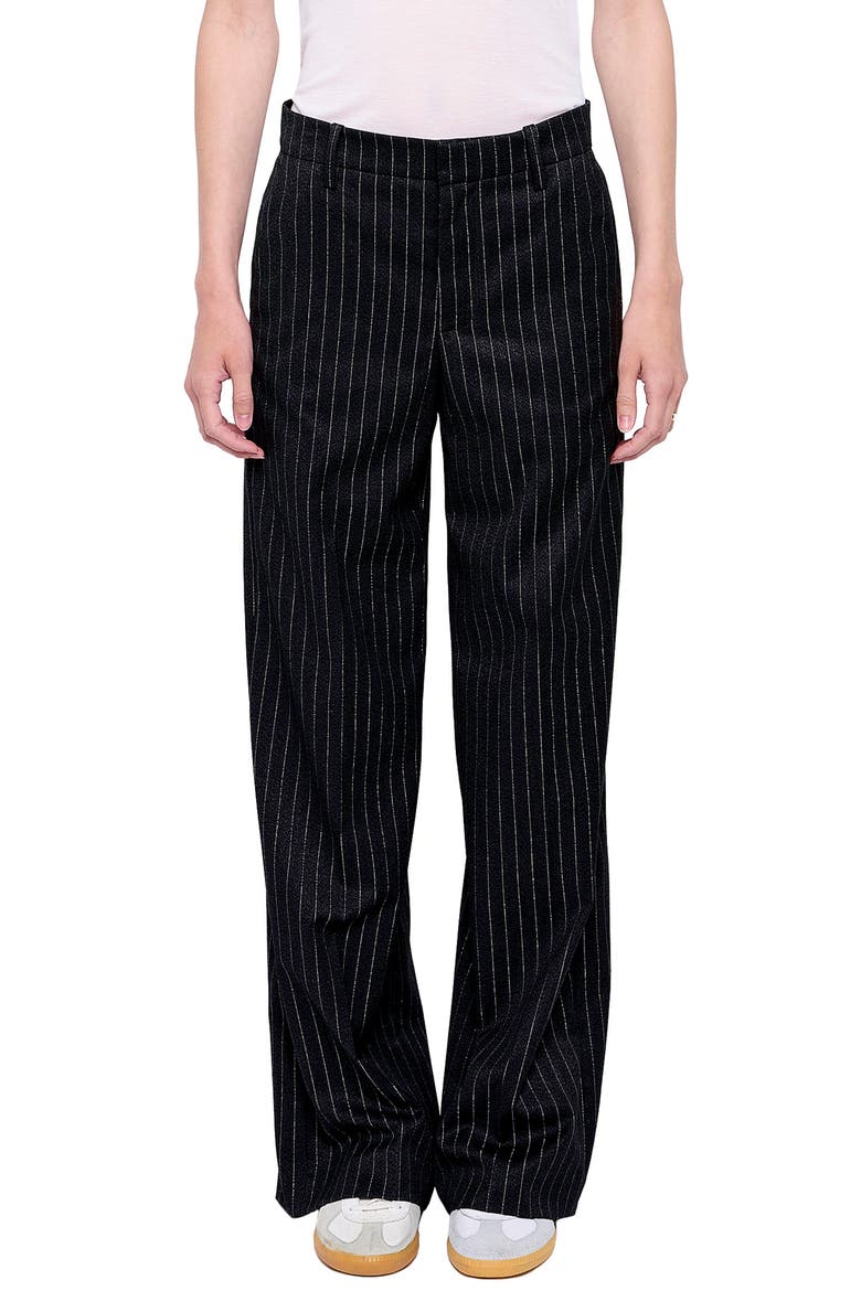 Panol Tailleur Pinstriped Pants, Main, color, ANTHRACITE