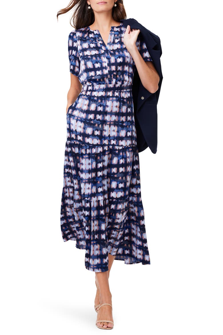 Shibori Glow Daydream Maxi Dress, Alternate, color, INDIGO MULTI