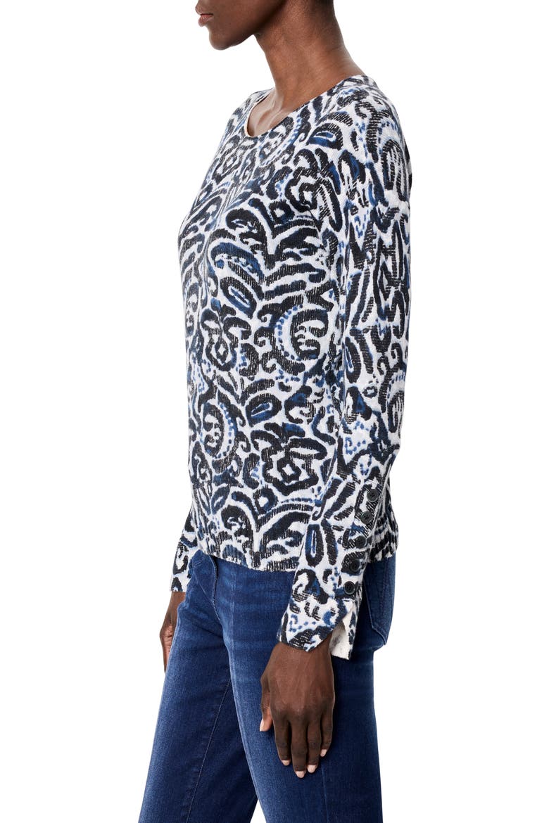 Tossed Paisley Print Sweater, Alternate, color, INDIGO MULTI