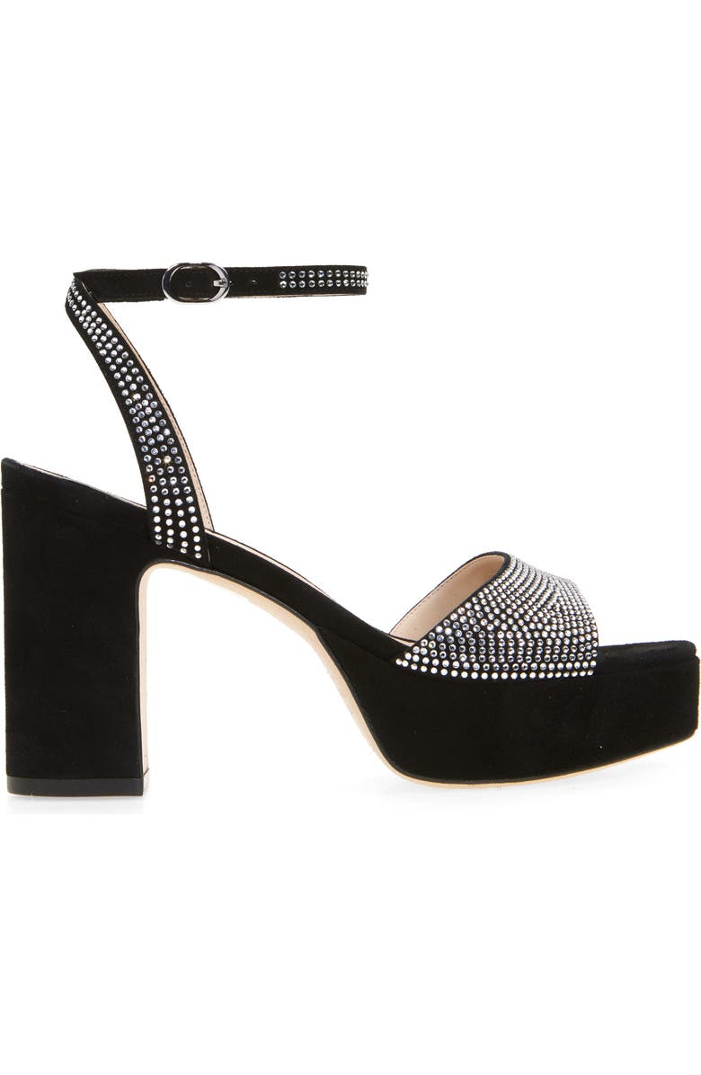 Stuart Weitzman Alaina Crystal Platform Sandal, Alternate, color, Clear/ Black