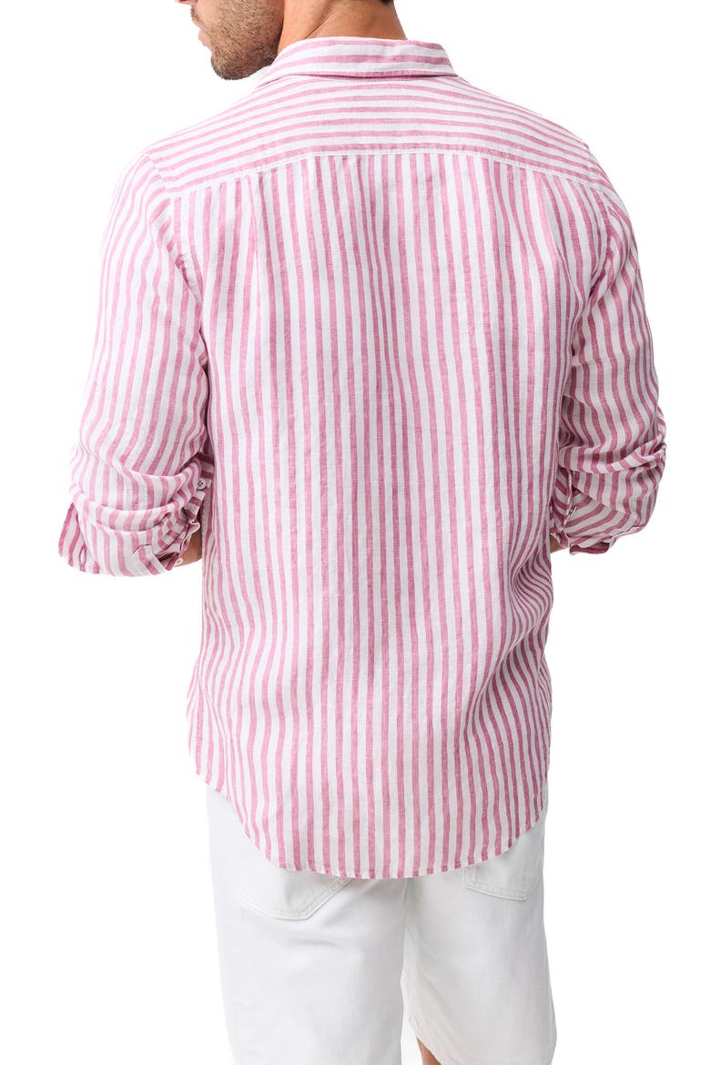 Seadown Original Fit Stripe Linen Button-Up Shirt, Alternate, color, ROSEWATER