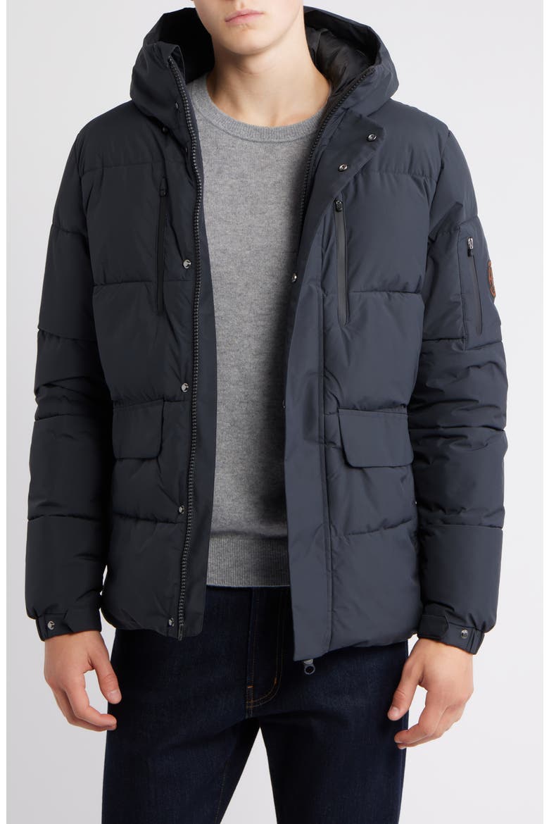 Alter Waterproof Hooded Puffer Jacket, Main, color, BLACK