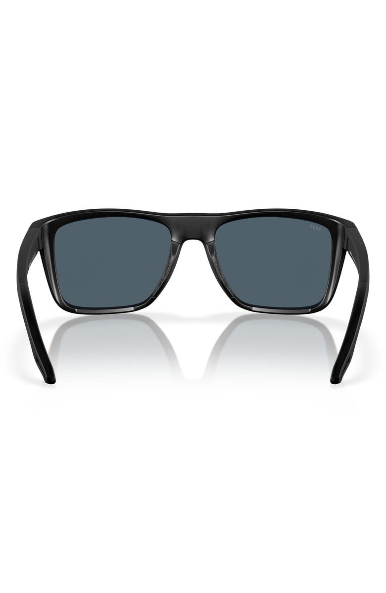 Costa Del Mar 55mm Polarized Rectangular Sunglasses, Alternate, color, Matte Black/ Gray