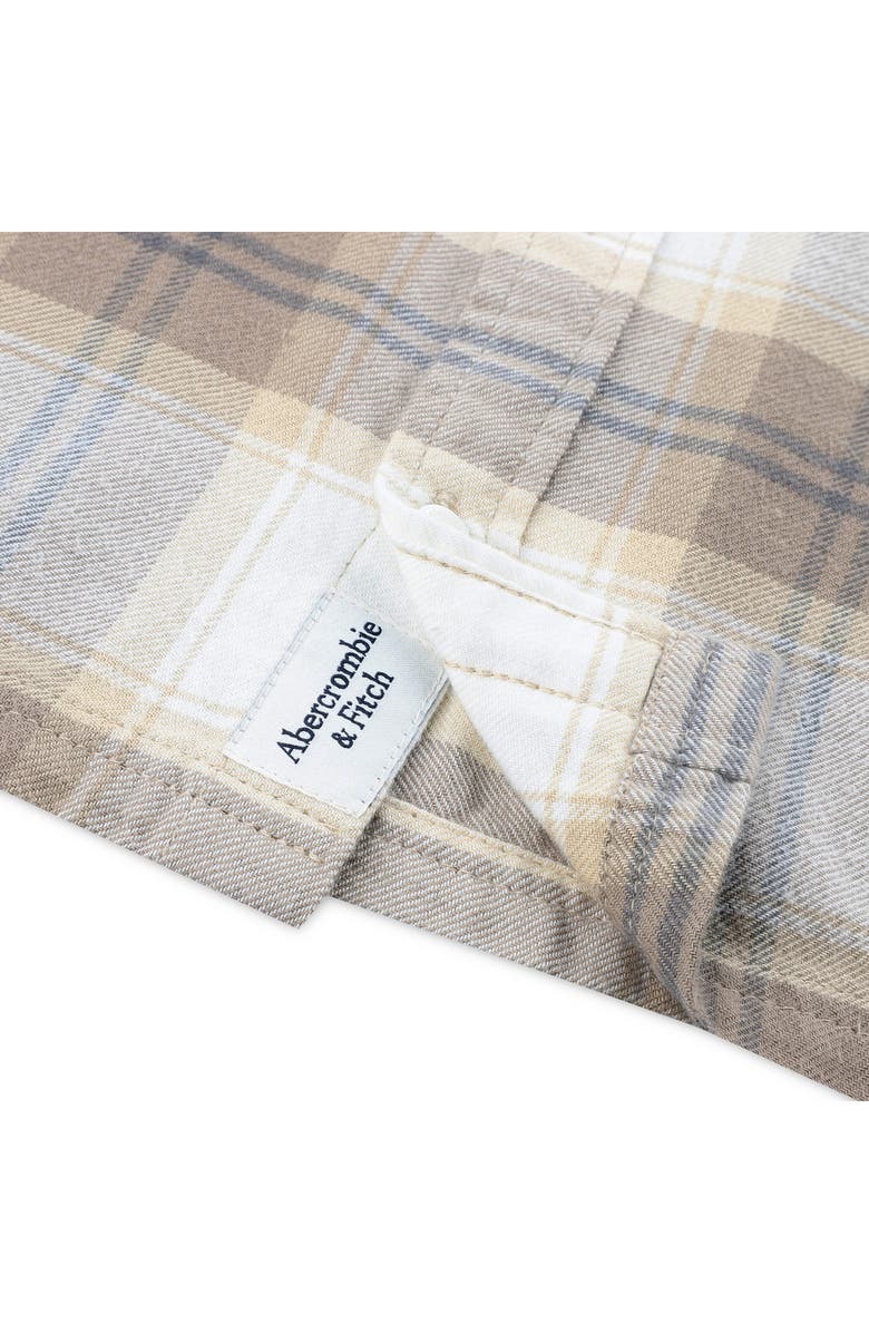 abercrombie kids Kids' Traditoinal Plaid Flannel Button-Up Shirt, Alternate, color, Jet Stream