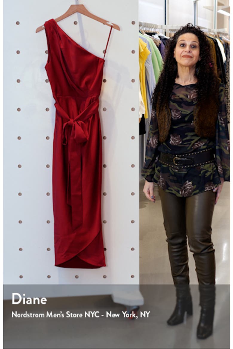 Gabie One Shoulder Wrap Skirt Dress video
