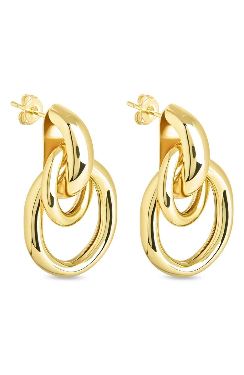 Sterling Forever Eloisa Door Knocker Stud Earrings, Alternate, color, Gold