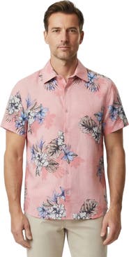 Lords of Harlech Exotic Floral Mens Linen Printed Shirt
