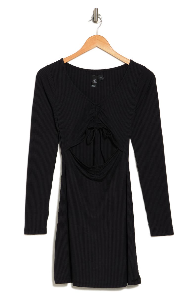 Volcom Go Off Girl Cutout Long Sleeve Dress, Alternate, color, 