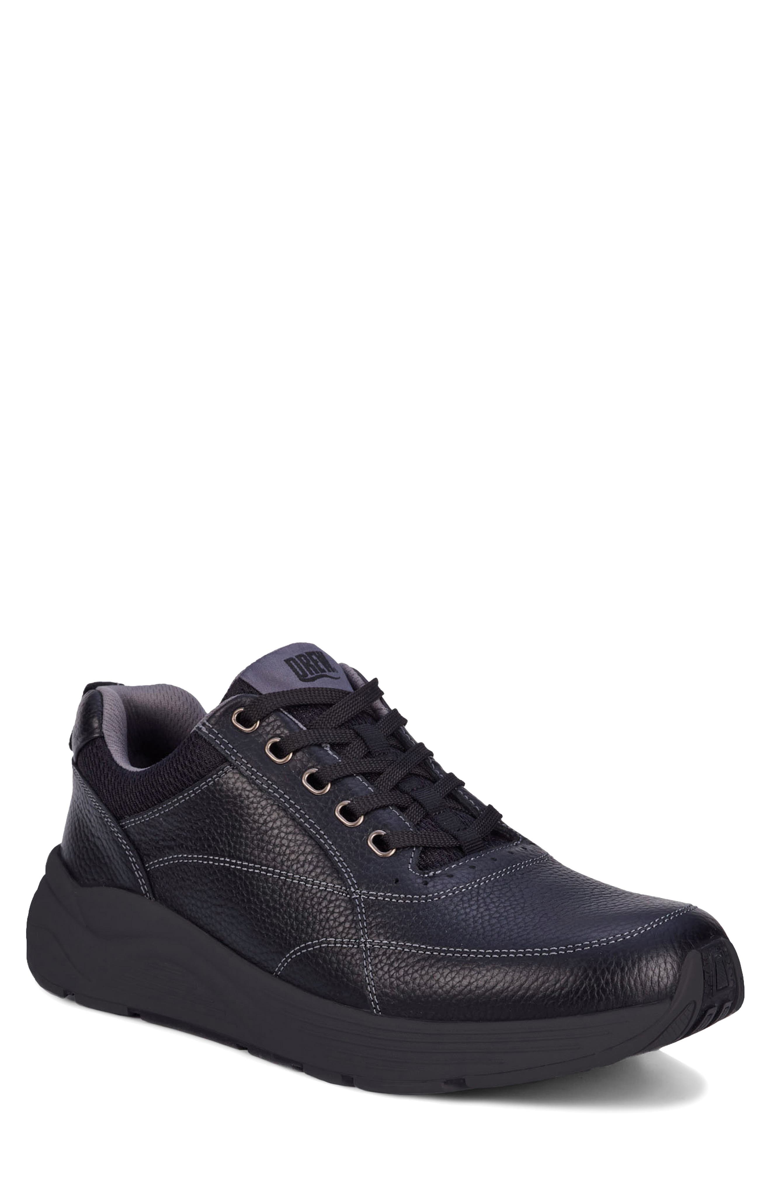 Maker Leather Sneaker, Main, color, BLACK PEBBLED LEATHER