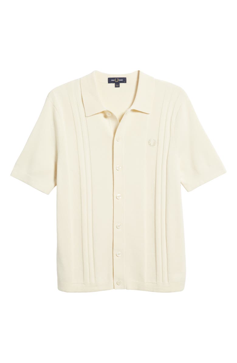 Fred Perry Knit Short Sleeve Button-Up Shirt, Main, color, 