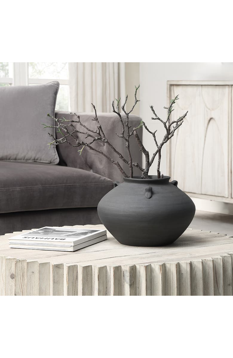 Renwil Terracotta Vase, Alternate, color, Black