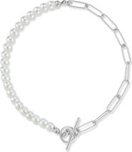 SPHERA MILANO Cultured Freshwater Pearl Paperclip Link Bracelet