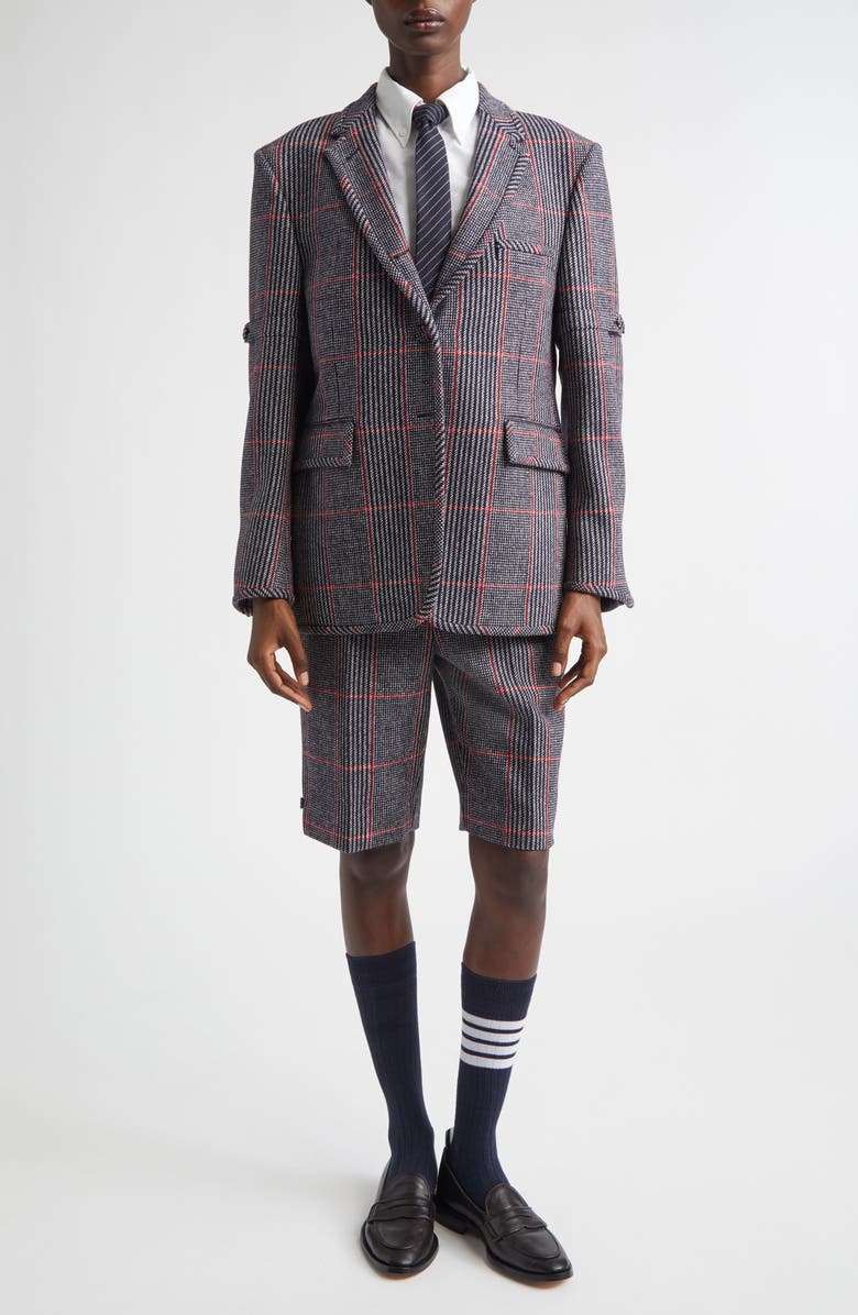 Thom Browne Glen Plaid Backstrap Bermuda Shorts, Alternate, color, Red/Blue/White