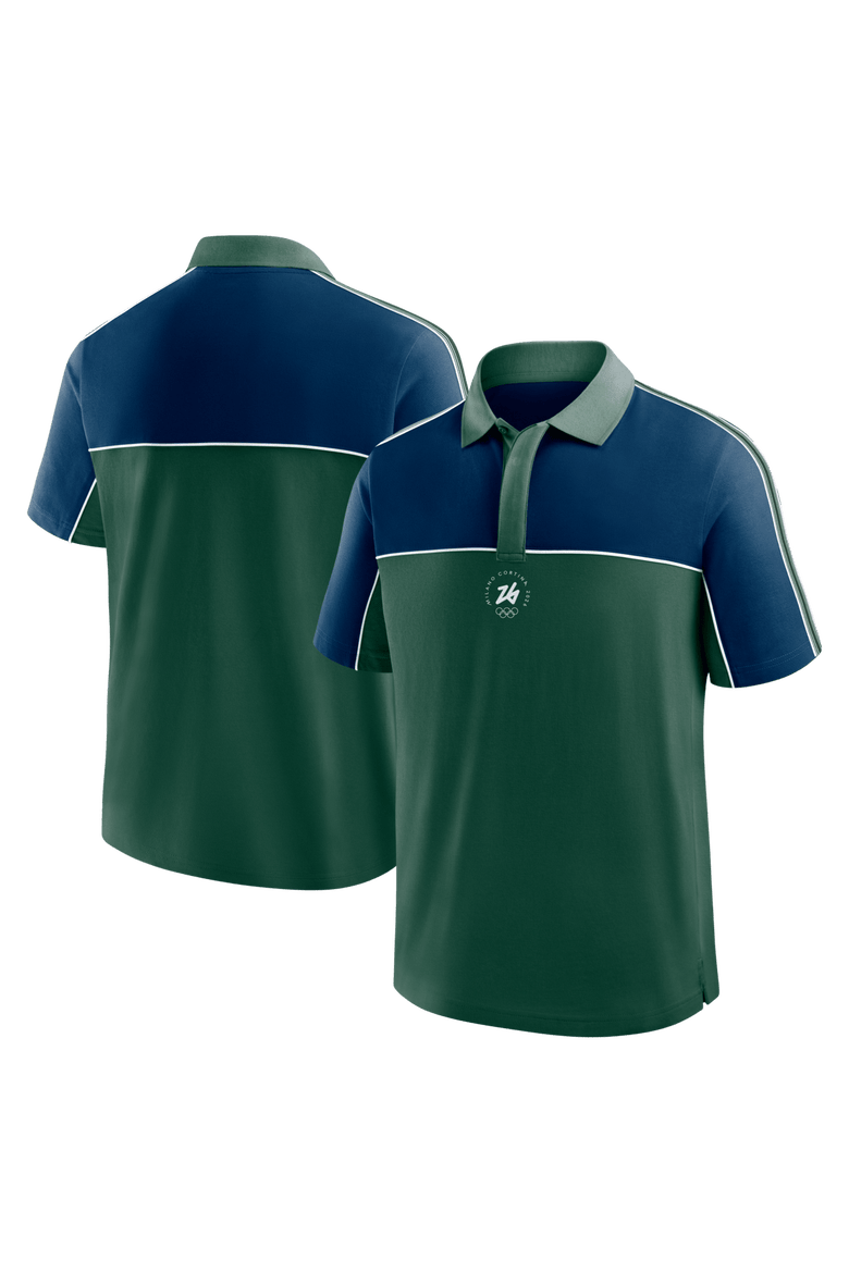 Men's Fanatics Green/Blue Milano Cortina 2026 Winter Olympics Circular Retro Polo, Main, color, Green