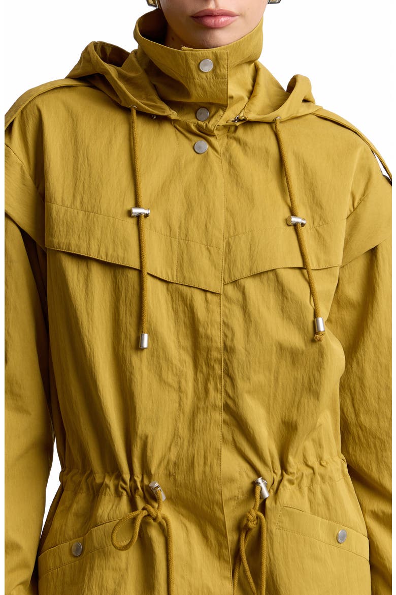 Hooded Drawstring Waist Jacket, Alternate, color, KIWI