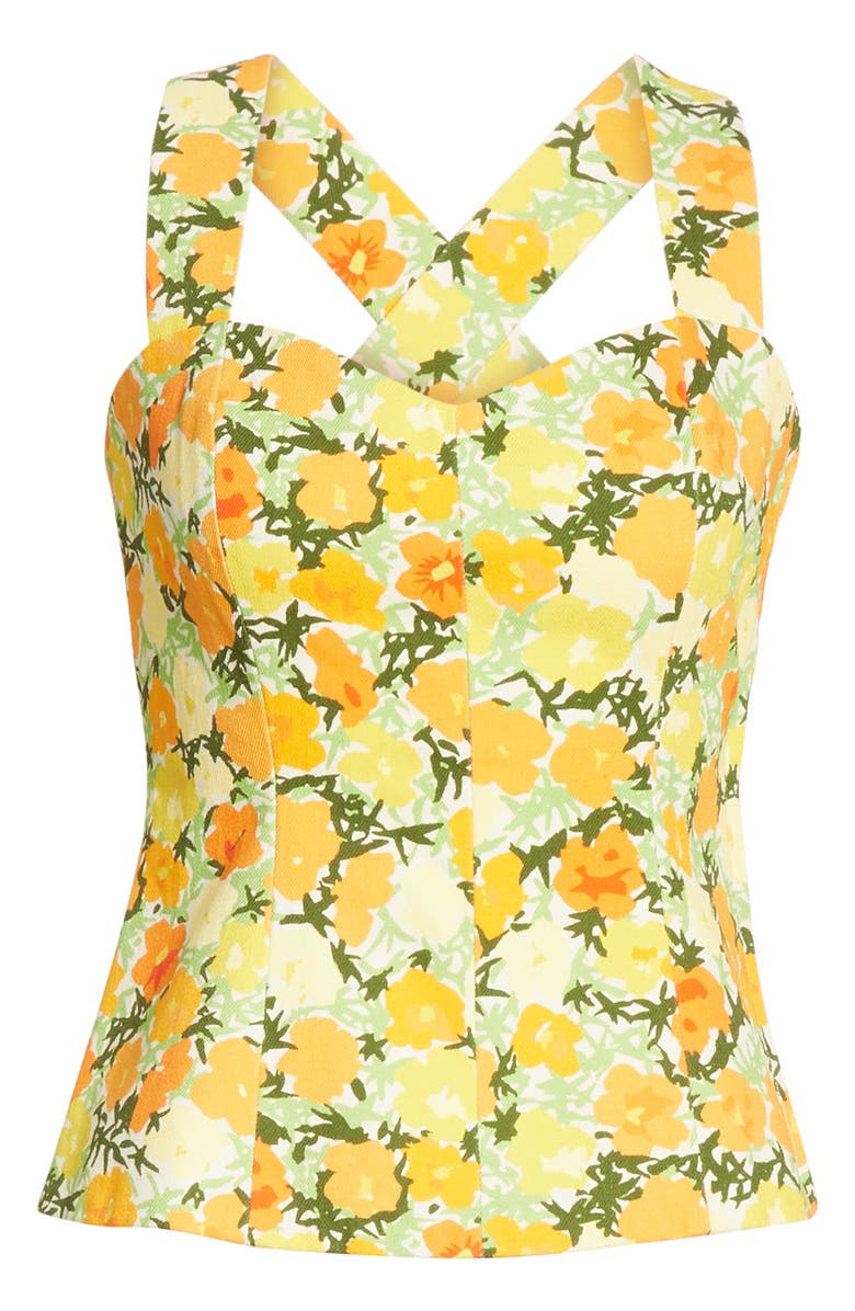 Simon Miller Alga Floral Sleeveless Twill Top, Alternate, color, 