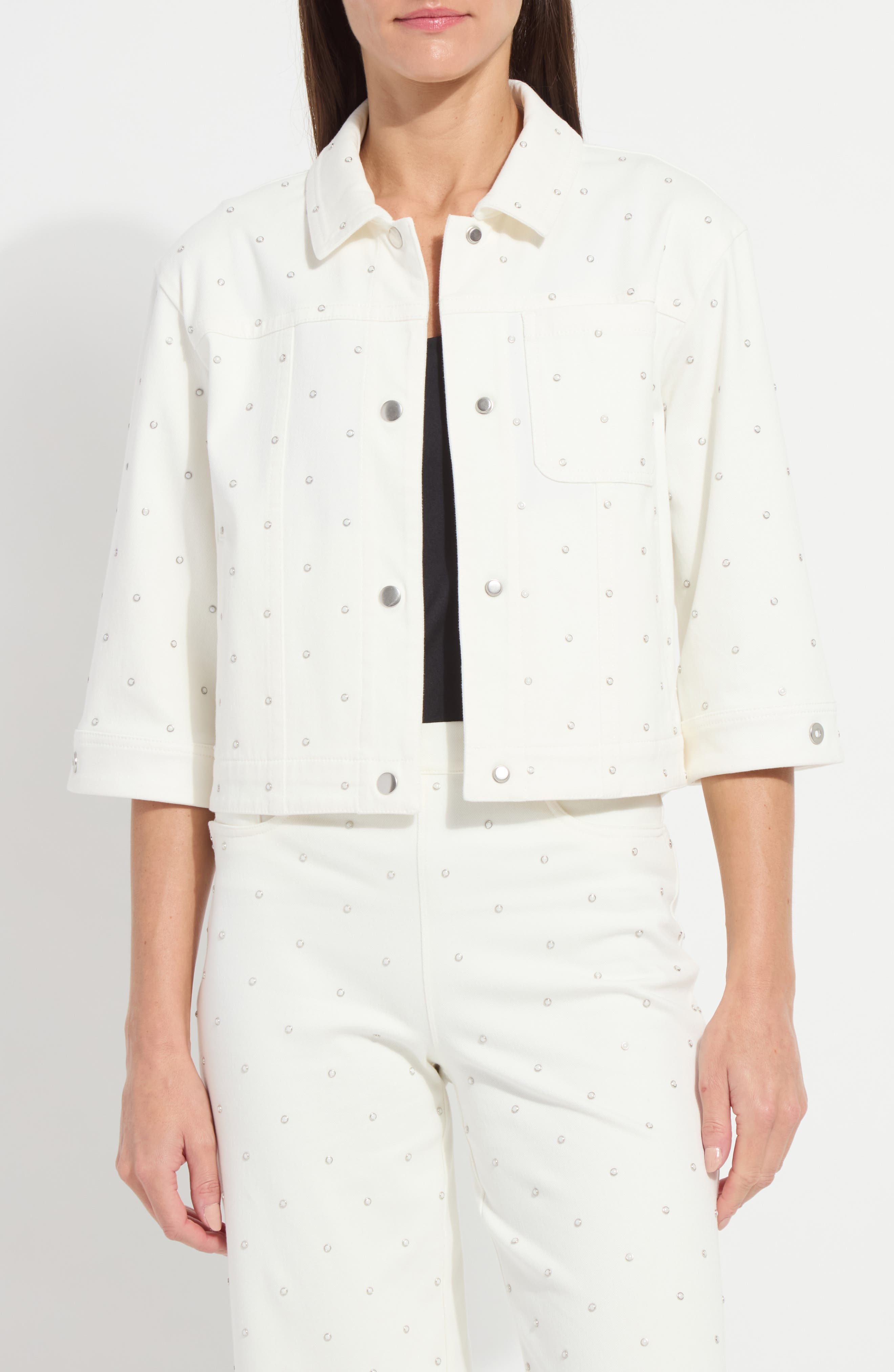 Audrey Embellished Crop Denim Jacket