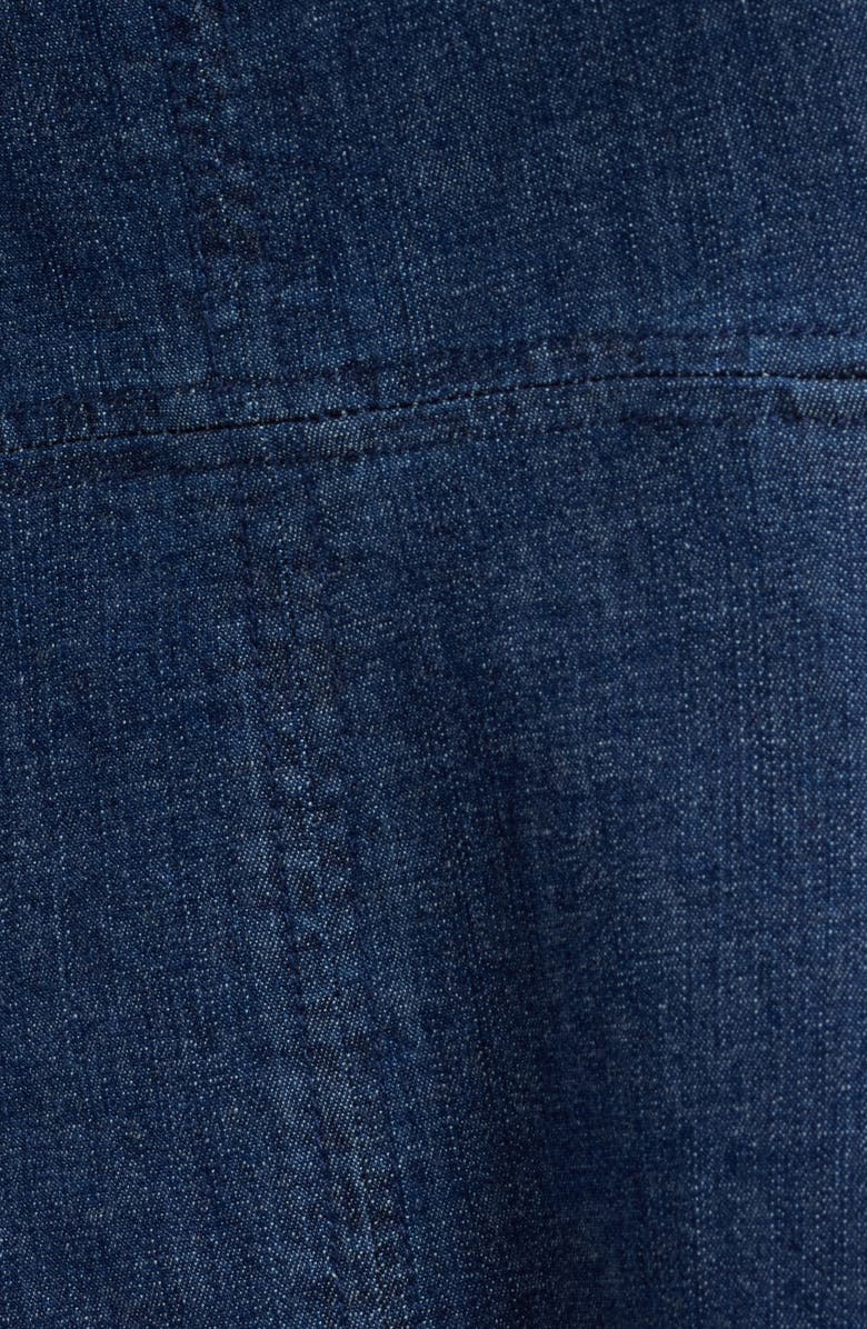 Anne Klein Pleated Denim Dress, Alternate, color, Dark Wash