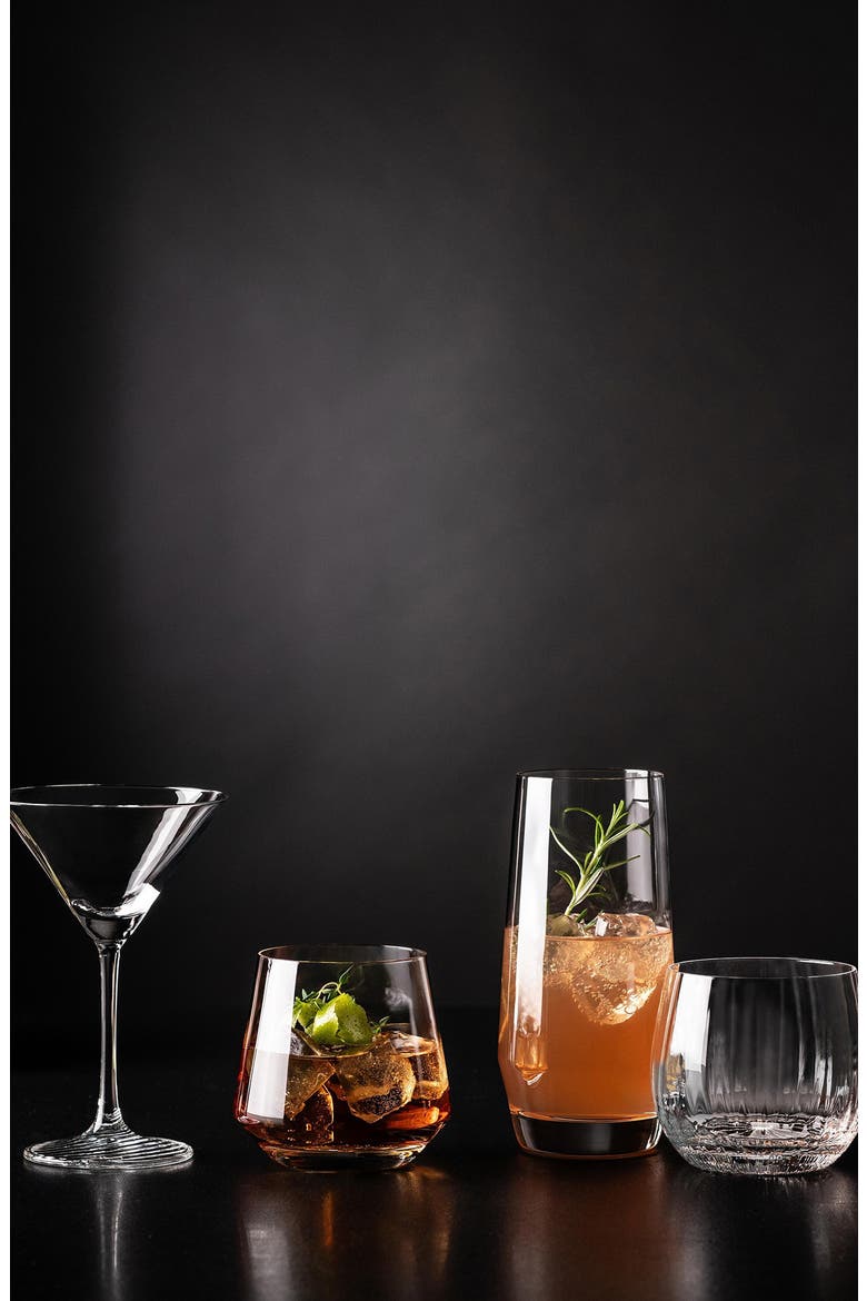 Pure Set of 6 Long Drink Cocktail Glass, Alternate, color, CLEAR