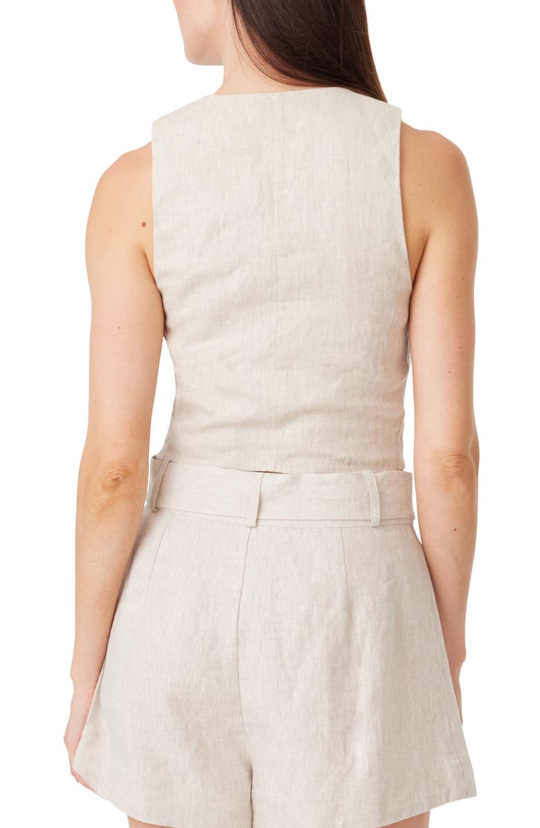 Habitual Linen Blend Vest, Alternate, color, Oatmeal