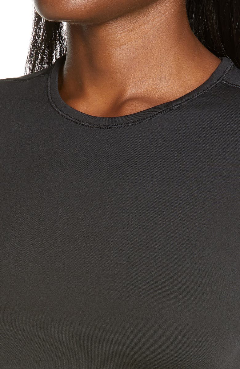 Girlfriend Collective Recycled Polyester Blend Crop T-Shirt, Alternate, color, 