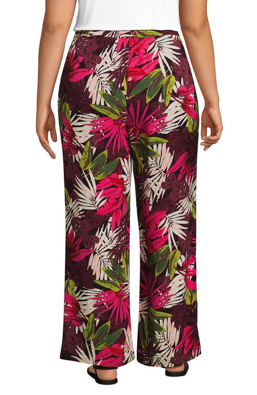 Lands' End Rayon High Rise Wide Leg Pants In Multi