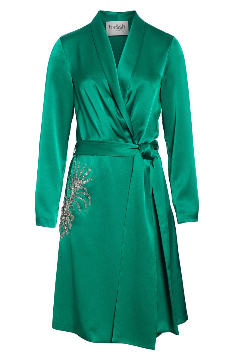 ba&sh Janeiro Satin Wrap Dress, Alternate, color, 