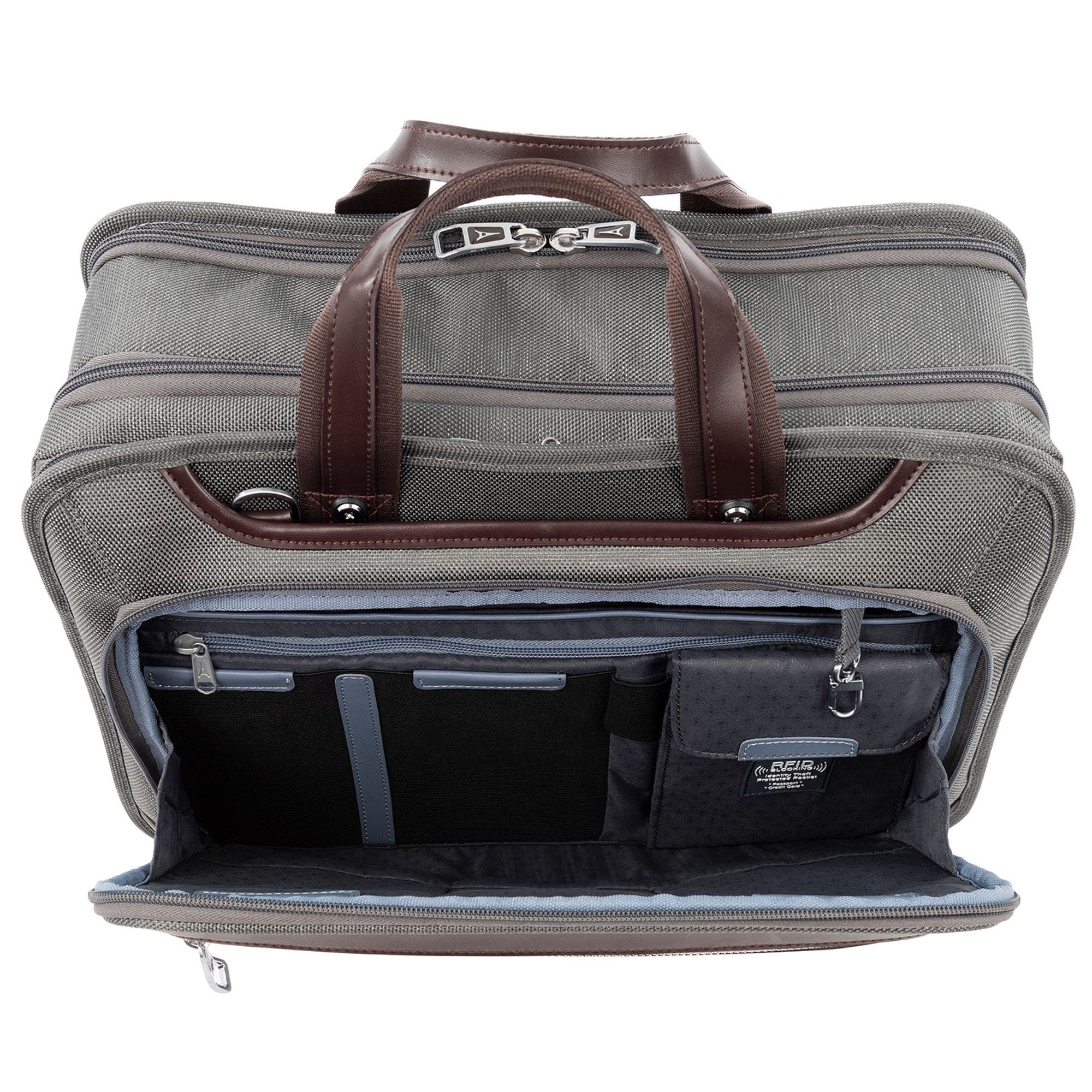 Platinum Elite Expandable Business Laptop Briefcase, Fits up to 15.6" Laptop, Alternate, color, Vintage Grey