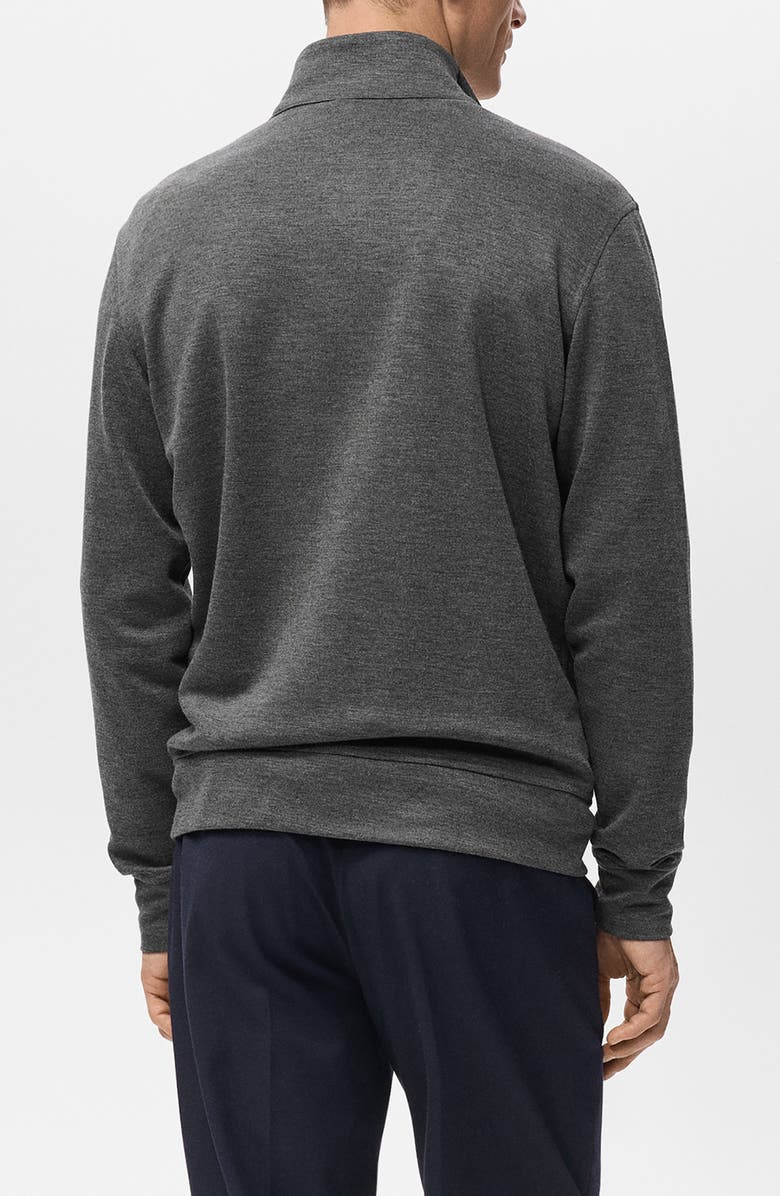 MANGO Regular Fit Zip Jacket, Alternate, color, Dark Heather Grey