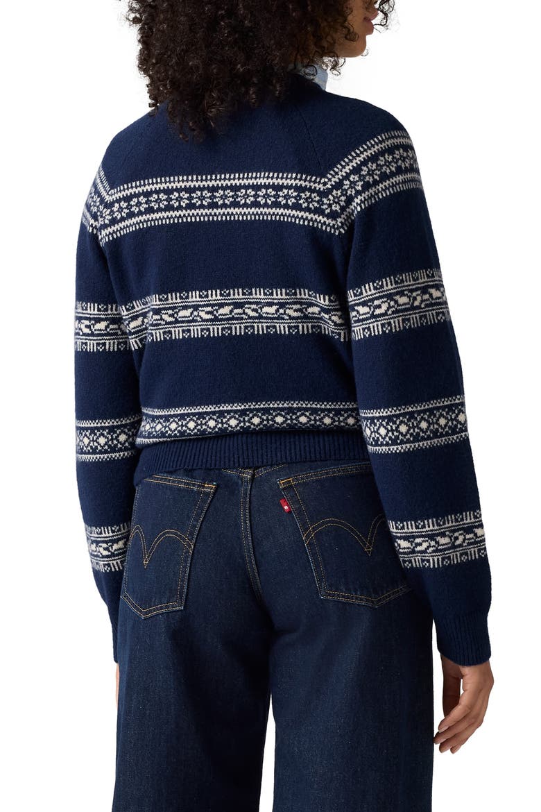 Jolie Fair Isle Crewneck Sweater, Alternate, color, CORALIE FAIRISLE NAVY BLAZER