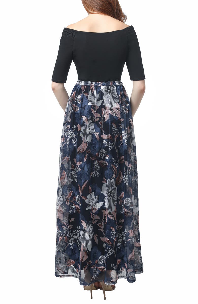 Kimi and Kai Mabel Off the Shoulder Maternity Maxi Dress, Alternate, color, 