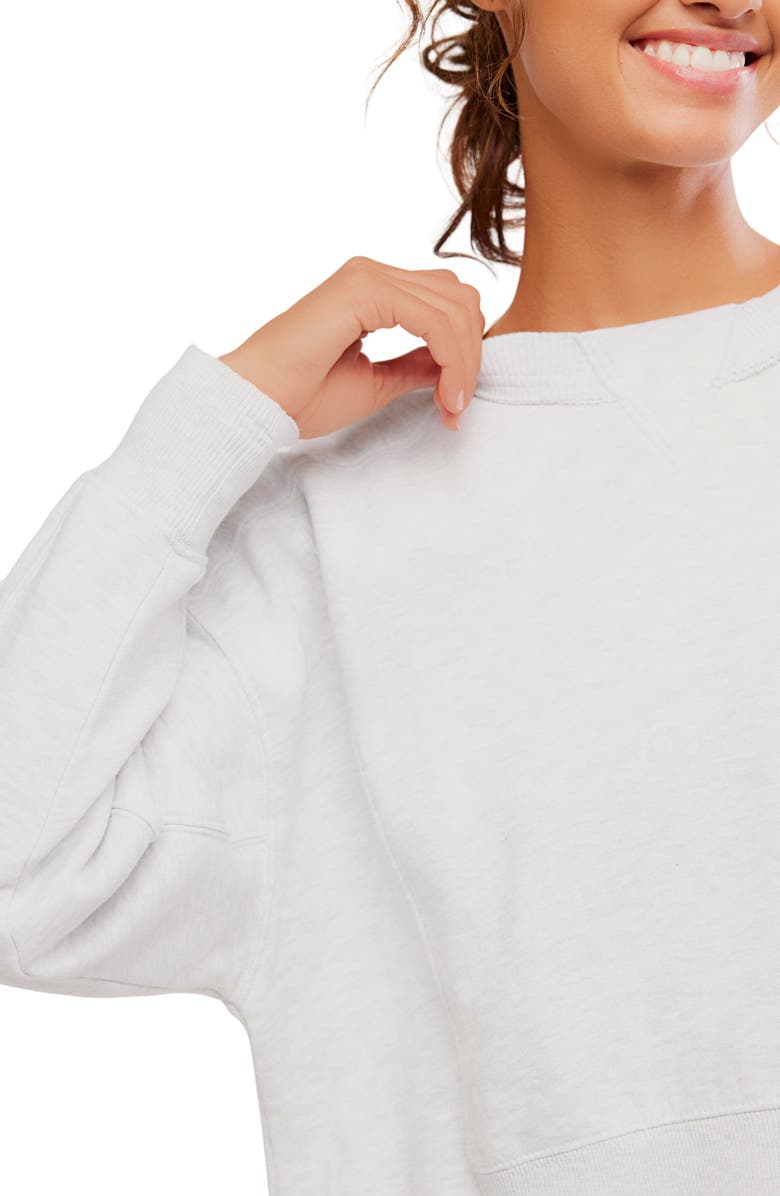 Free People Intercept Cotton Blend Sweatshirt, Alternate, color, Light Heather Grey