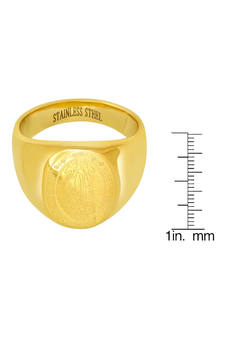 Men's Our Lady of Guadalupe Signet Ring, Alternate, color, GOLD
