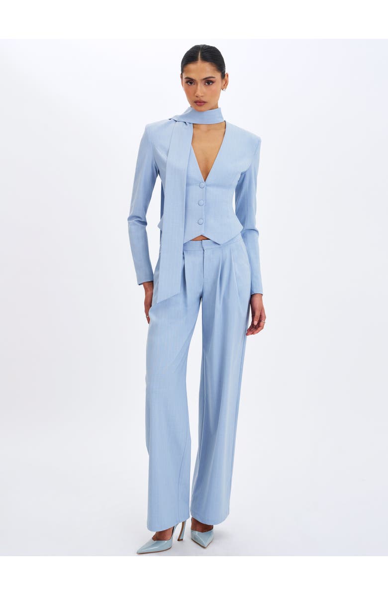 Miss Circle Renley Pinstripe Peplum Blazer, Alternate, color, Sky Blue