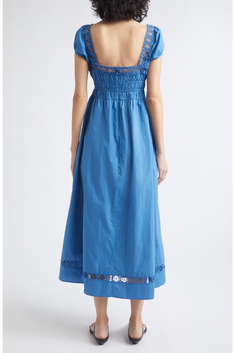 Veda Lace Detail Cotton Midi Sundress, Alternate, color, AZURE