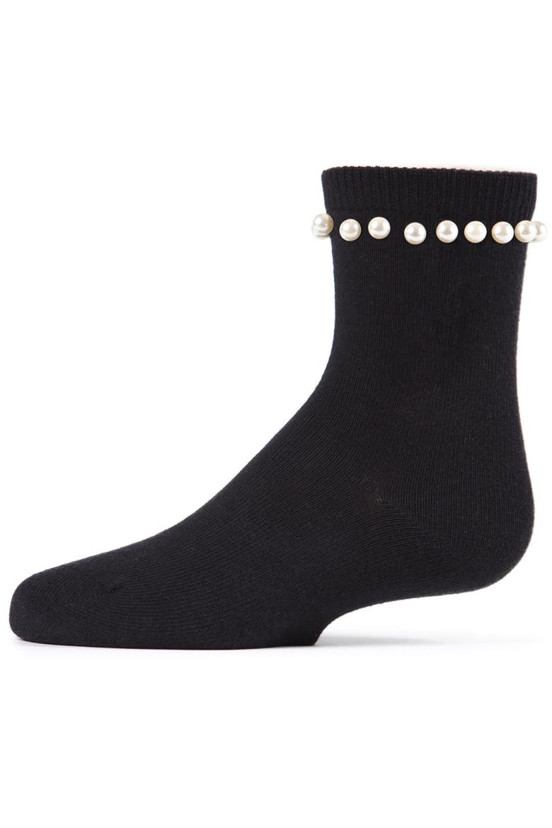 String of Pearls Crew Socks, Main, color, Black
