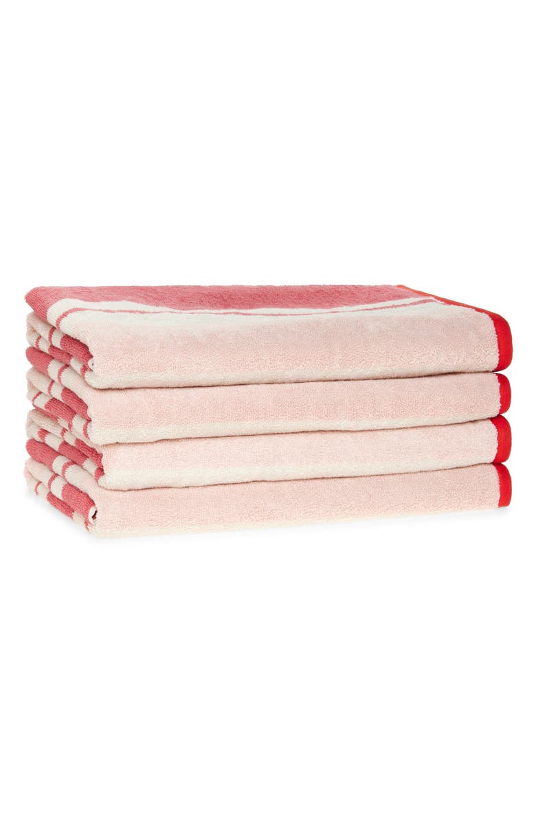 NORDSTROM RACK Set of 4 Cabana Stripe Beach Towels, Main, color,
