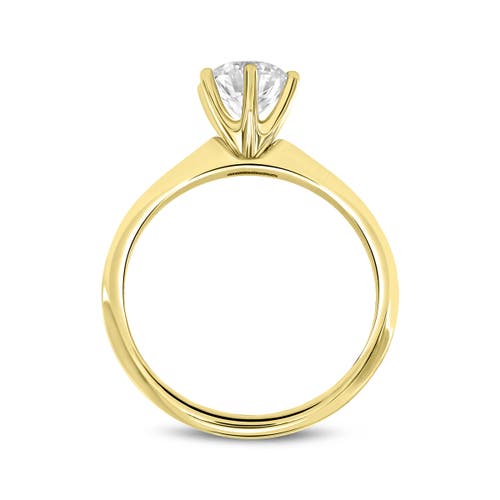 Luvmyjewelry Tesi 14k Yellow Gold Round Shape Lab Grown Diamond Solitaire Ring In 14k Yellow Gold