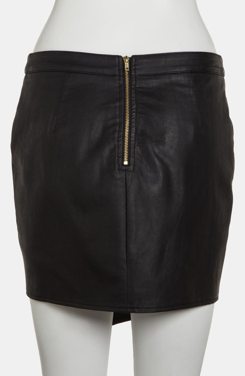 ASTR the Label ASTR Asymmetrical Faux Leather Skirt, Alternate, color, 