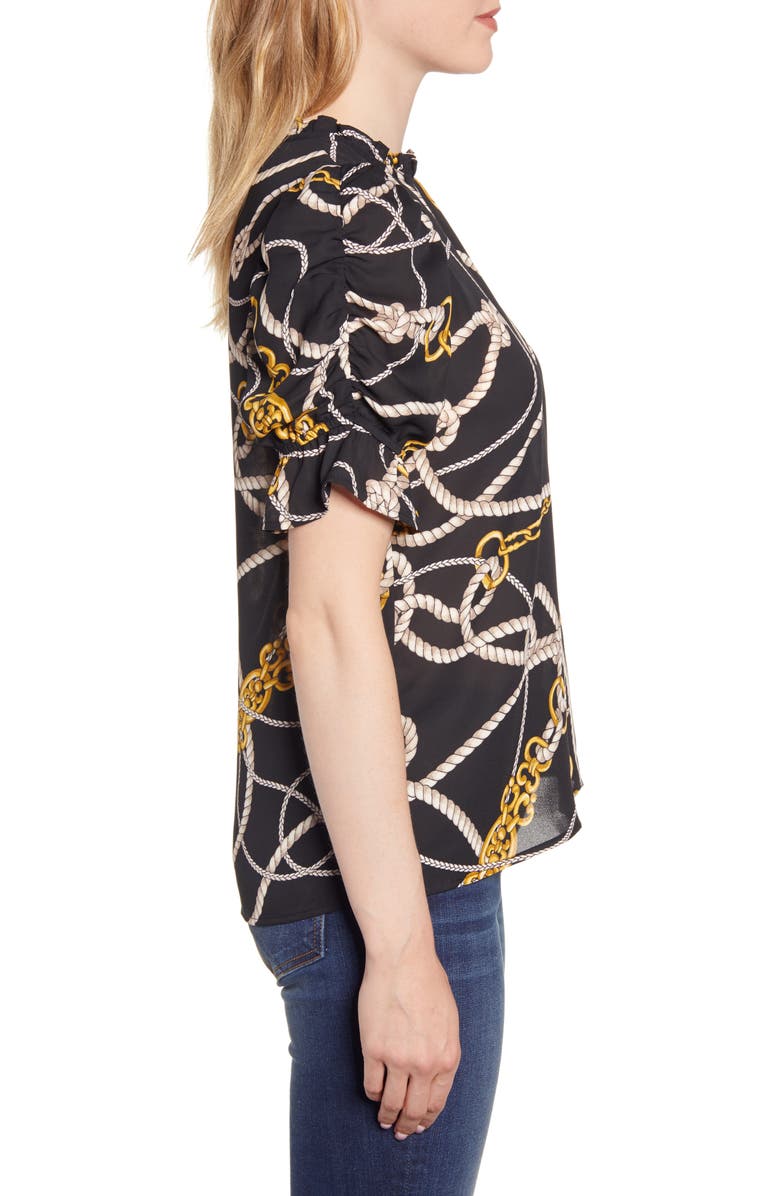 GIBSONLOOK Gibson Rebecca Ruffle Puff Sleeve Blouse, Alternate, color, 