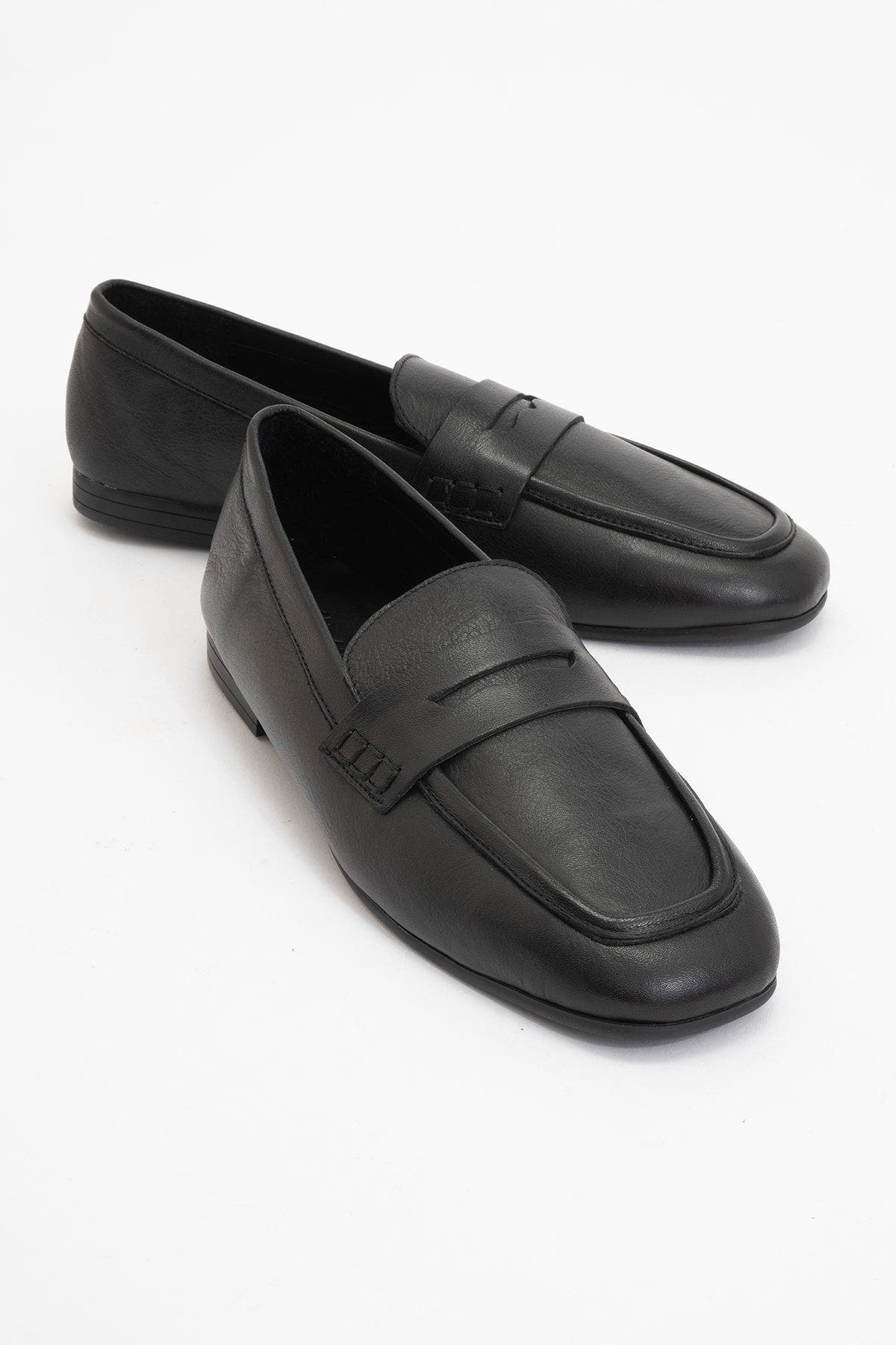 Forever & Always Shoes Skye Leather Loafers, Main, color, Black Leather