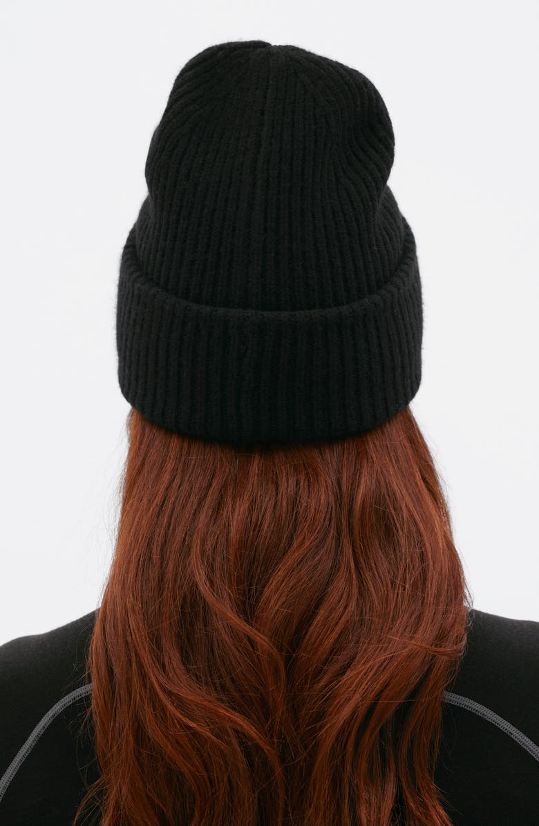 Halfdays Rib Merino Wool Beanie, Alternate, color, Black