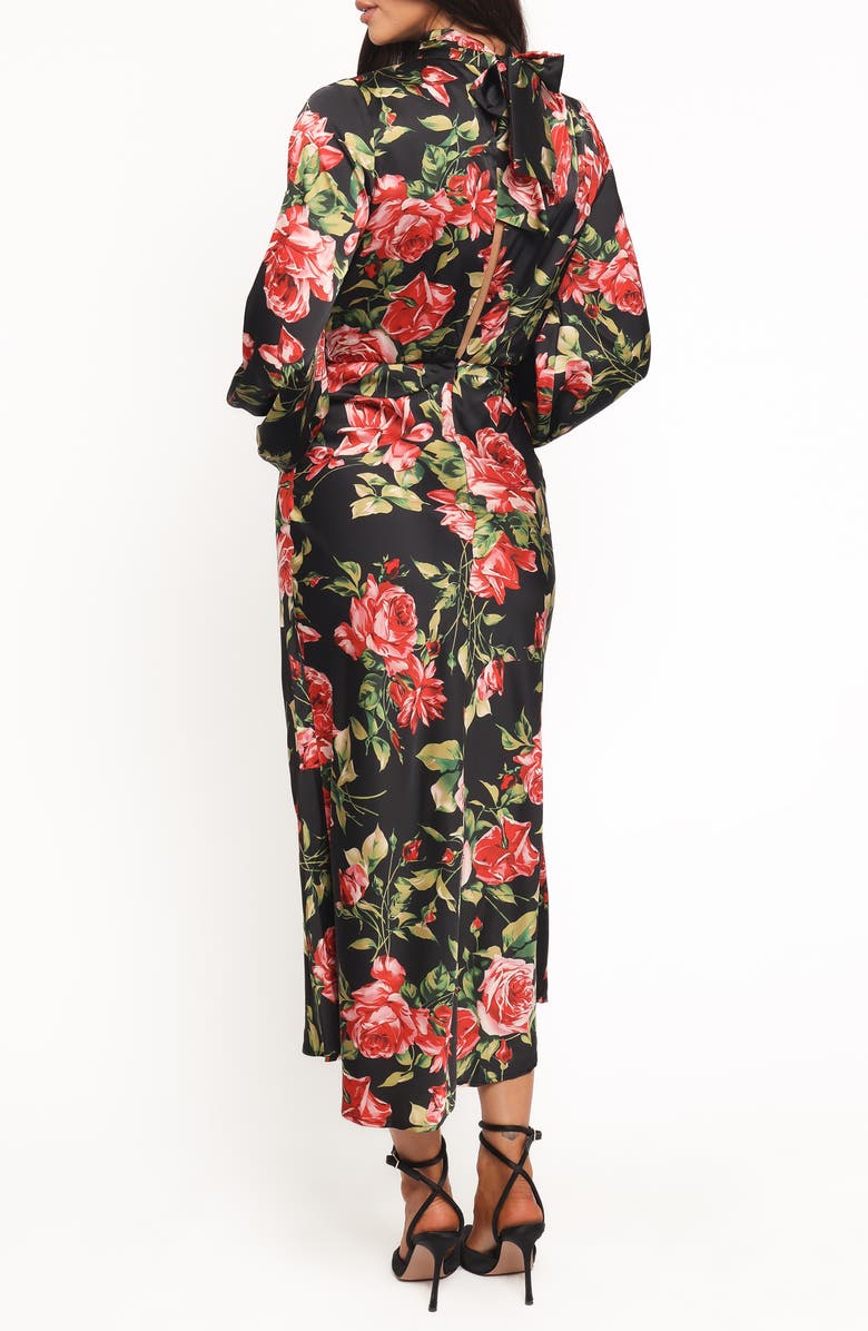 Petal & Pup Perrie Floral Long Sleeve Dress, Alternate, color, Black Floral